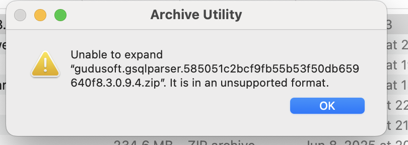 Unzip error!