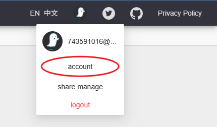 Open the account menu from the avatar dropdown